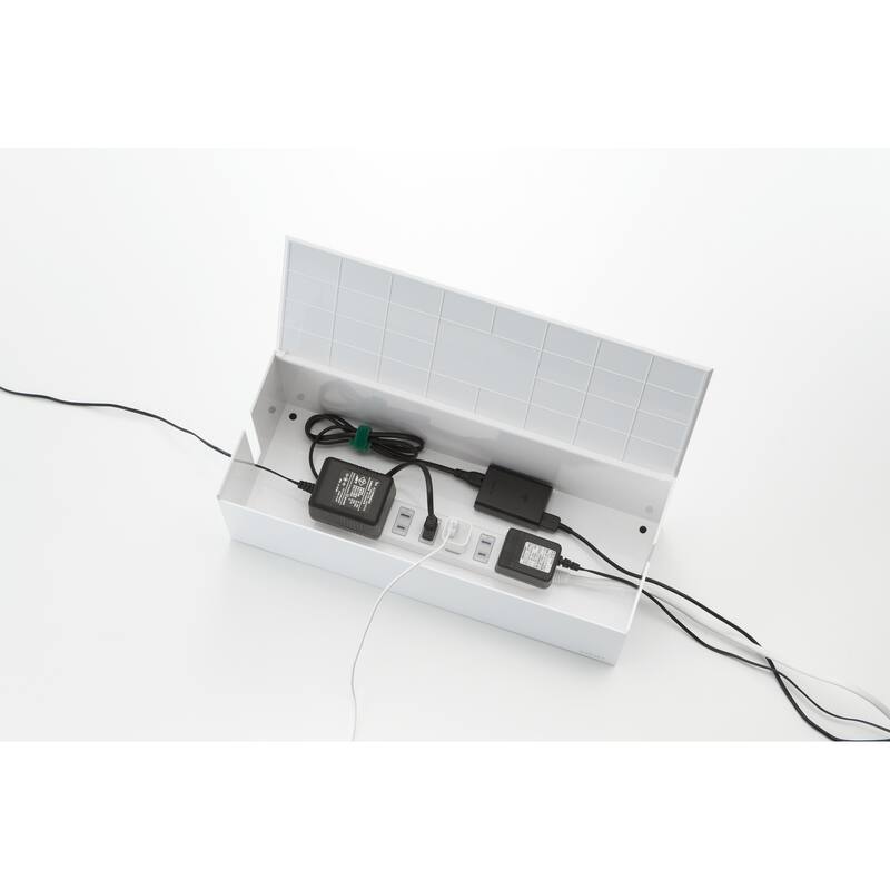Yamazaki Home Cable Management Box, ABS Plastic, Lid - L 6.1 x W 15.75 x H 5.71 inches