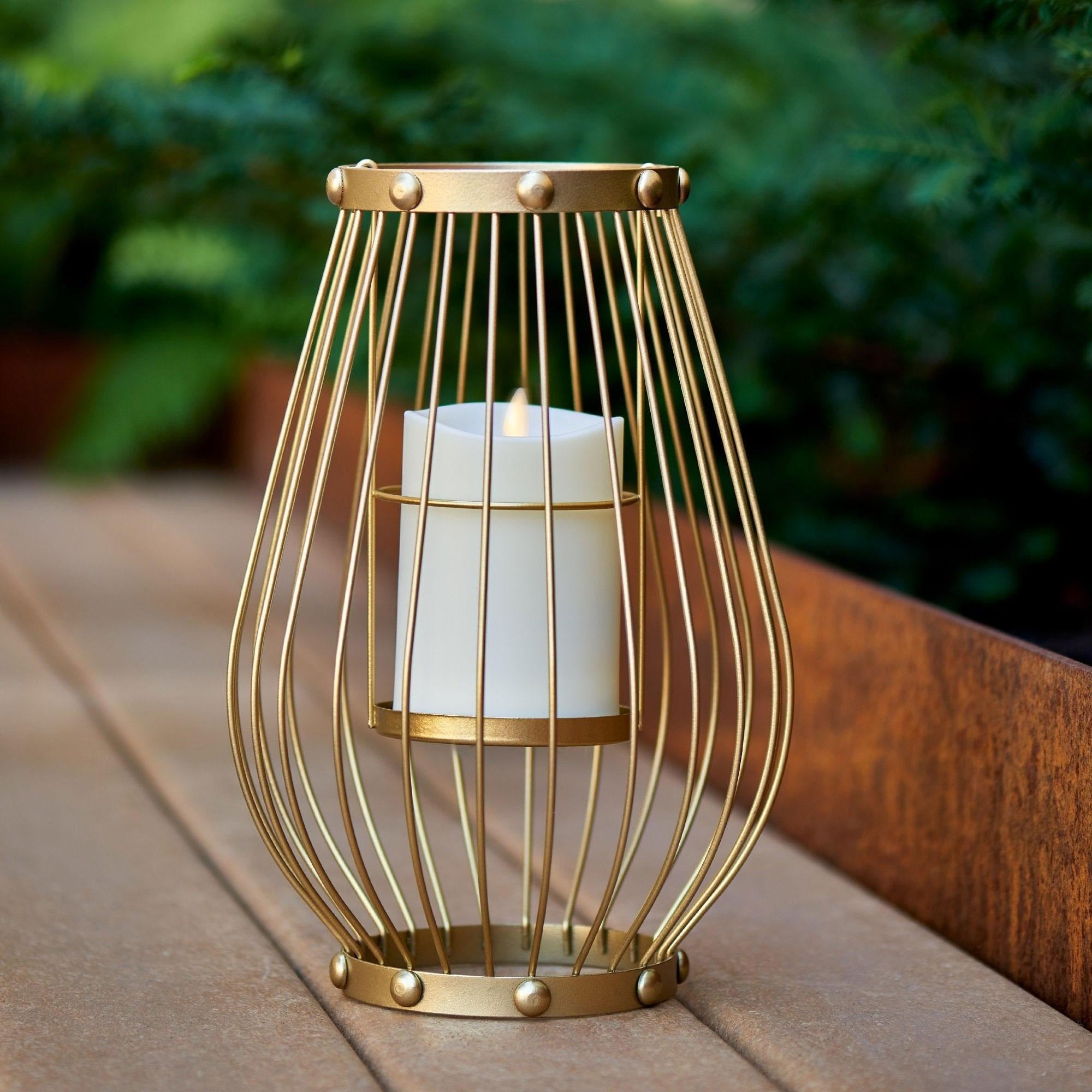 Wire store caged lantern candle holders set of 2