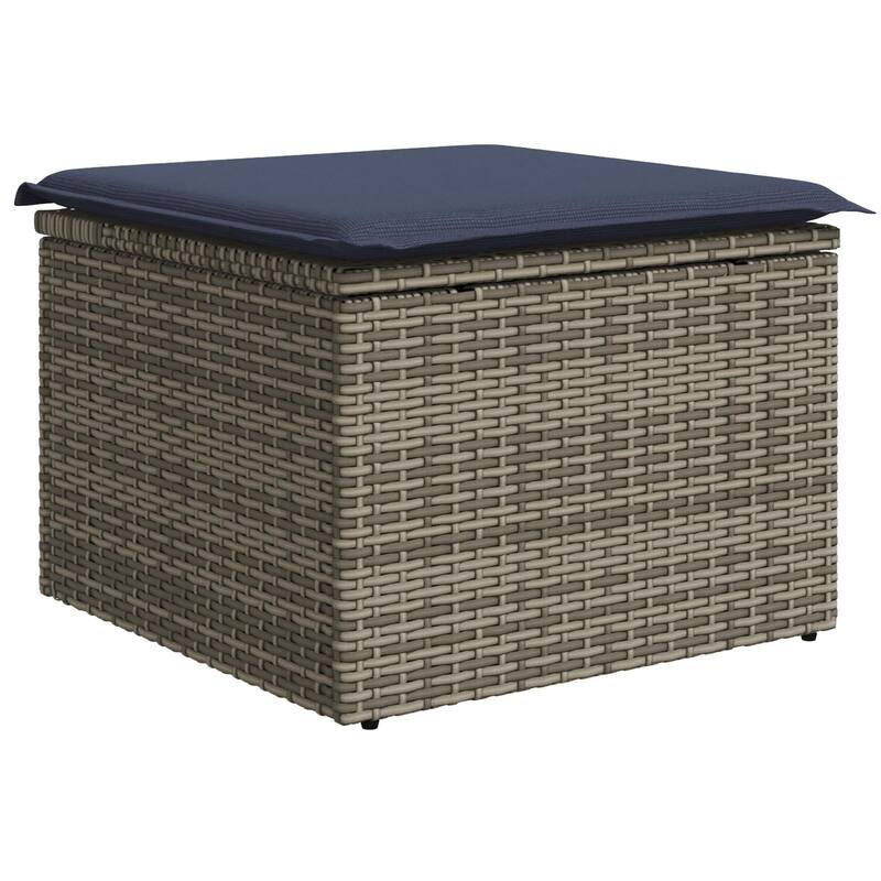 vidaXL 4 Garden Sofa Set with Cushions Black/Brown/Grey Synthetic Rattan - 69.3 x 24.4 x 27.2