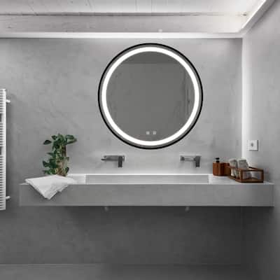Aluminum Frame Bathroom Mirror Dimmable Touch