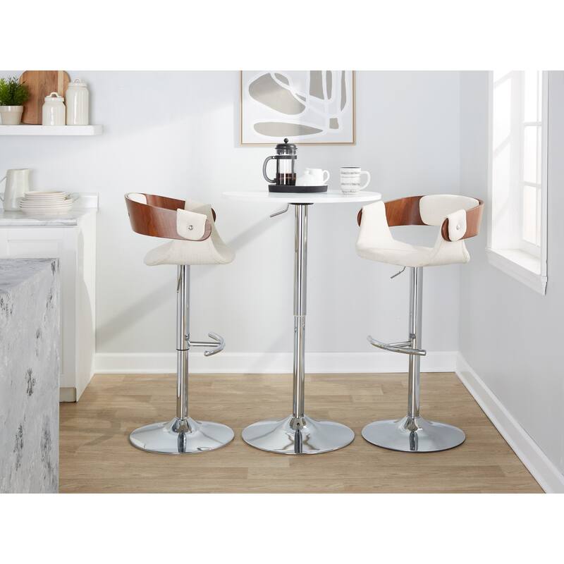 Carson Carrington Gavle Adjustable Bar Stool with Rounded T Footrest (Set of 2)