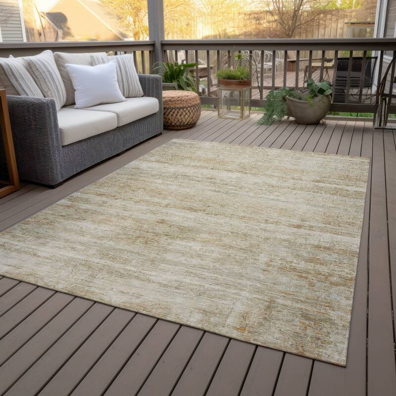 Machine Washable Indoor/Outdoor Watercolor Ombre Chantille Rug