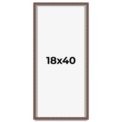 18x40 Shadow Box Frame Brown | 1.125 inches Deep Real Wood Rustic
