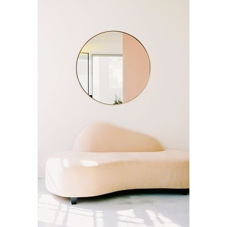 20 inch dia. Premium Modern Round Mirror in Gold Stainless Steel Finish ...