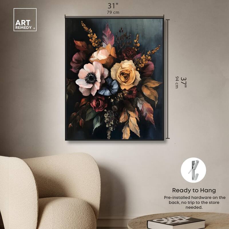 Velvet Night Bloom II Canvas by Art Remedy