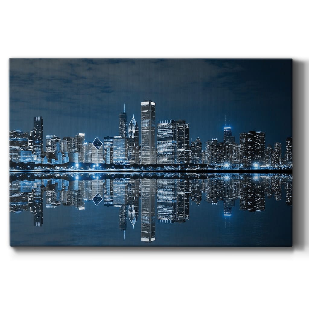 Chicago At Night Premium Gallery Wrapped Canvas - Ready to Hang