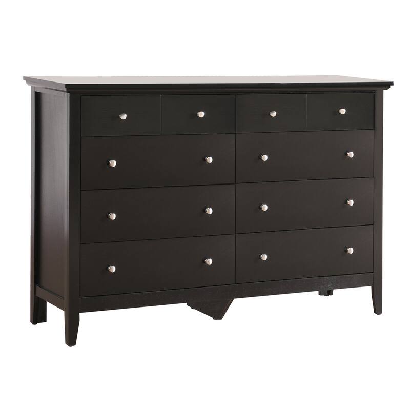 10-Drawer Black Double Dresser with Smooth Gliding Hardware, Modern Contemporary Look, and Generous Storage