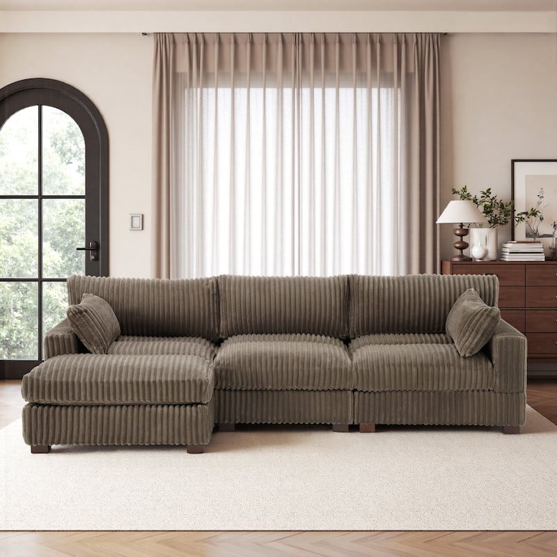 Oversized Plush Modular Sectional Sofa Set L Shaped Couch