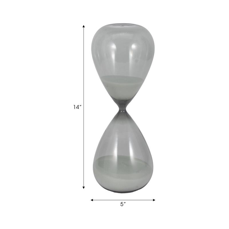 Modern Glass Hourglass Sculpture - Home Decor