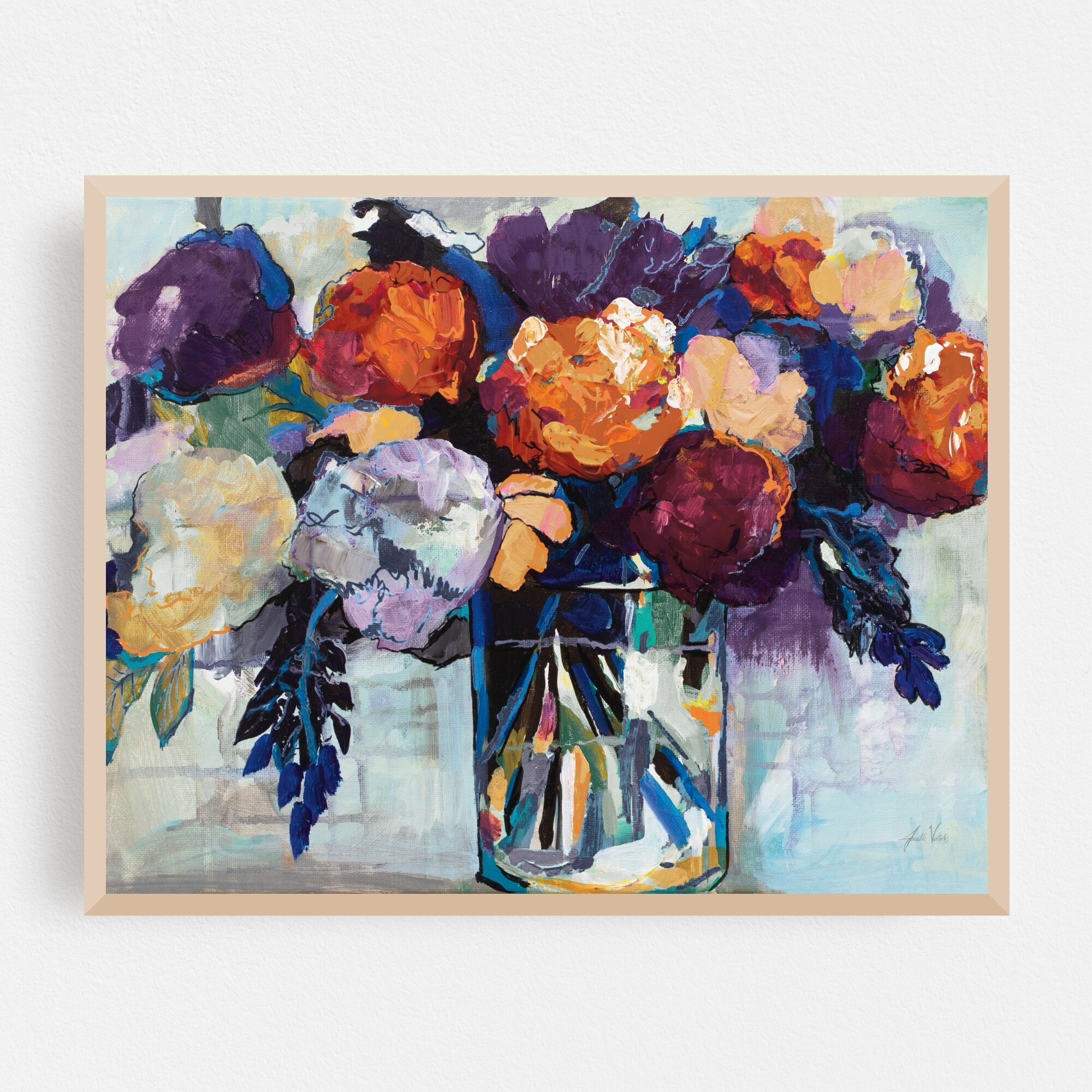Autumn Flowers Nature Still Life Vases Framed Wall Art Print Overstock 31241764