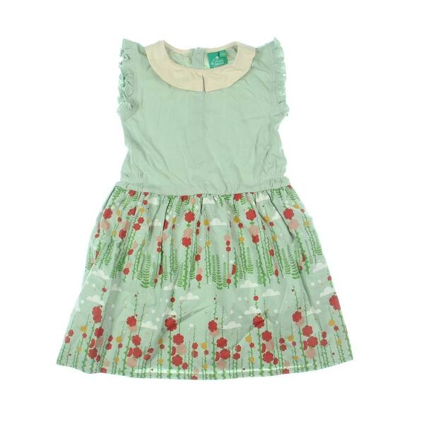 Shop Little Green Radicals Girls Casual Dress Printed Peter Pan