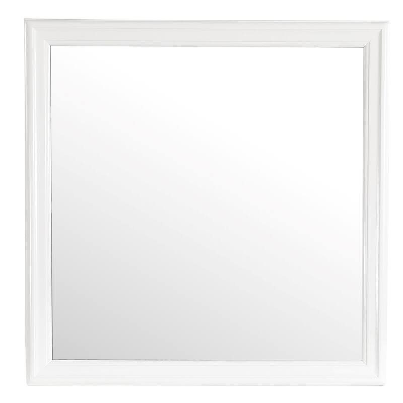 Wooden Framed Square Dresser Mirror - 38" - White
