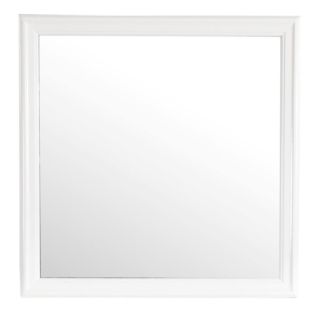 Wooden Framed Square Dresser Mirror - 38" - White