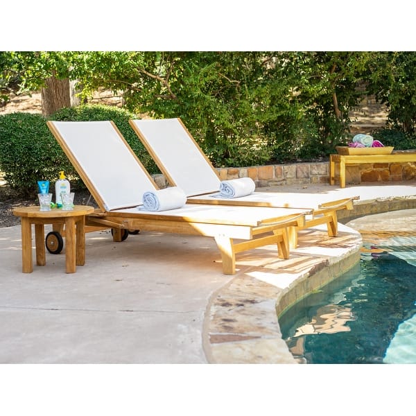 Carmel Teak Outdoor Chaise Lounger Overstock 31300818