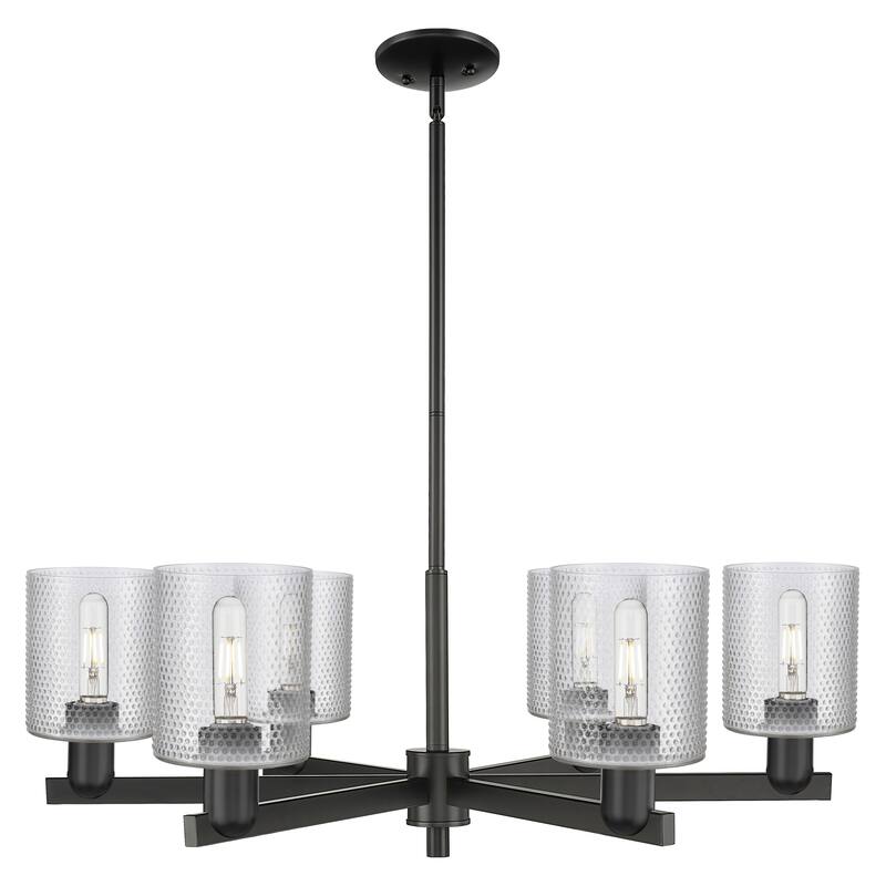 Innovations Lighting Endless Possibilities Arcadia - Cobbleskill - 6 Light 35" Stem Hung Chandelier - Clear/Matte Black