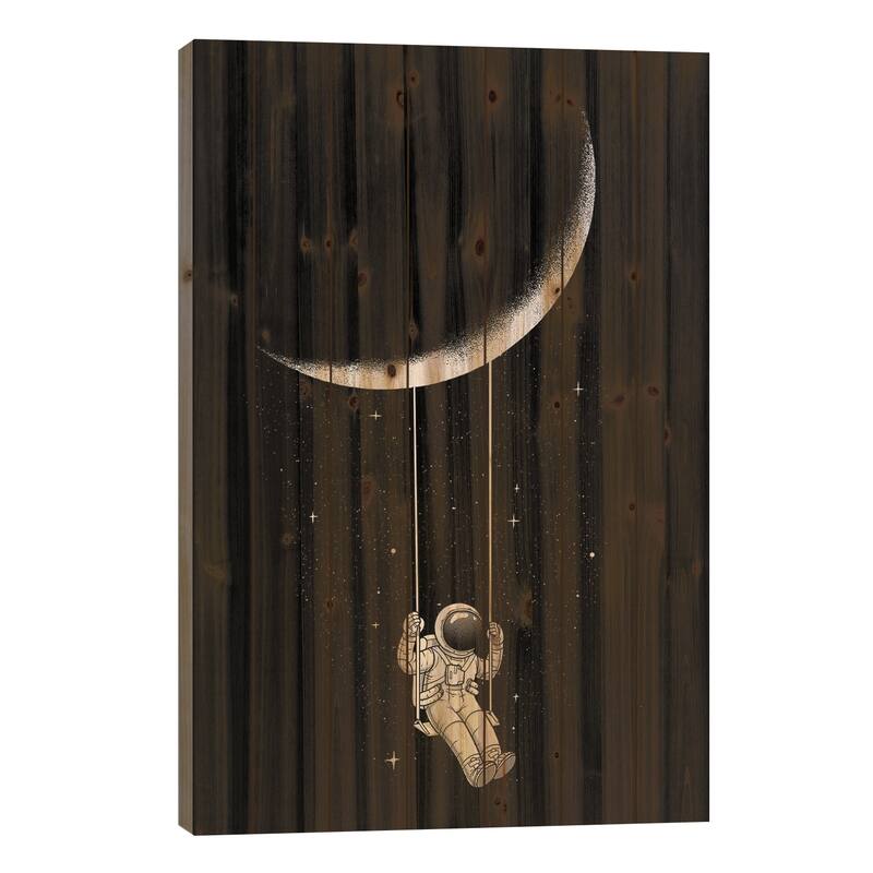 Moon Swing Print On Wood by Digital Carbine - Multi-Color - 40x26x1.5