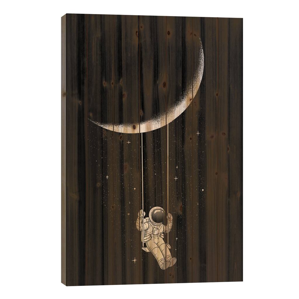 Moon Swing Print On Wood by Digital Carbine - Multi-Color
