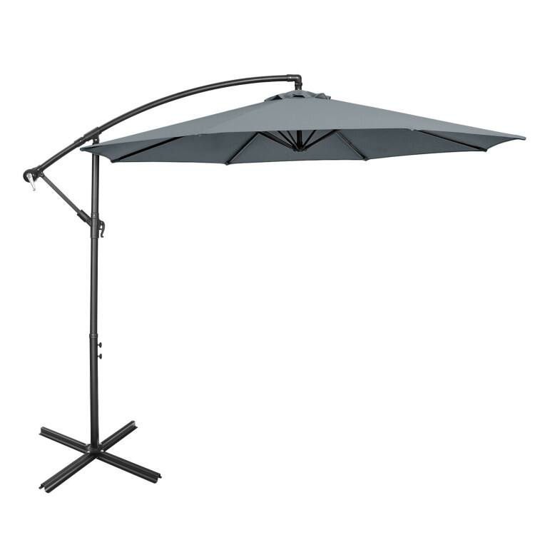 10ft Cantilever Patio Umbrella with Crank and Cross Base