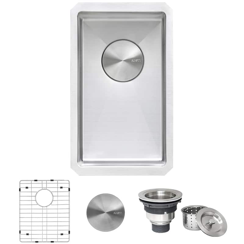 Ruvati 12 inch Undermount Bar Prep Tight Raduis 16 Gauge Kitchen Sink Stainless Steel Single Bowl - RVH7112