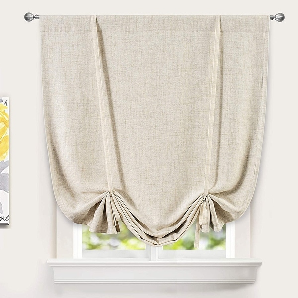 DriftAway Blackout Linen Blend Solid Basic Room Darkening Thermal Insulated Tie Up. Opens flyout.