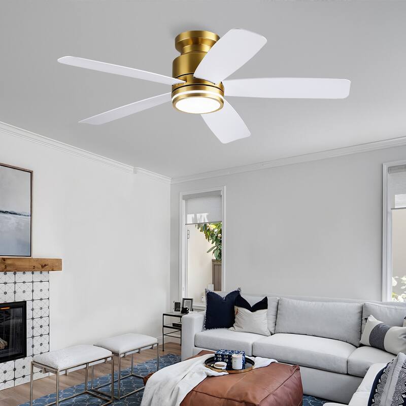 41 and 46 Inches Flush Mount Ceiling Fan with Light and Remote