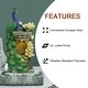 preview thumbnail 11 of 17, Resin Blue and Green Peacock Outdoor Fountain with LED Light - 31.69" H