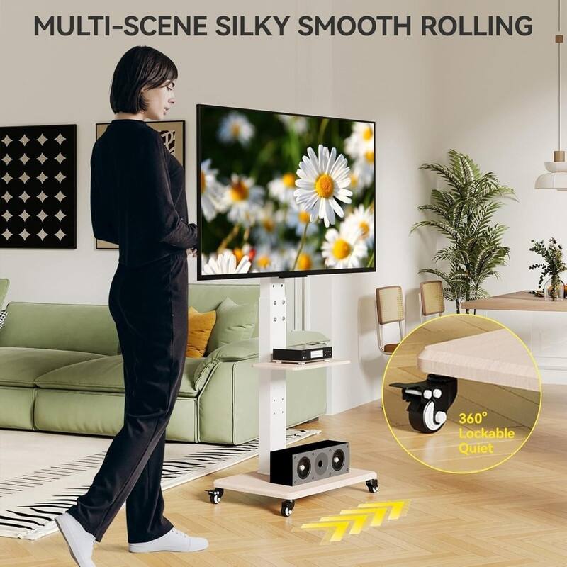 Rolling TV Stand with Tilt