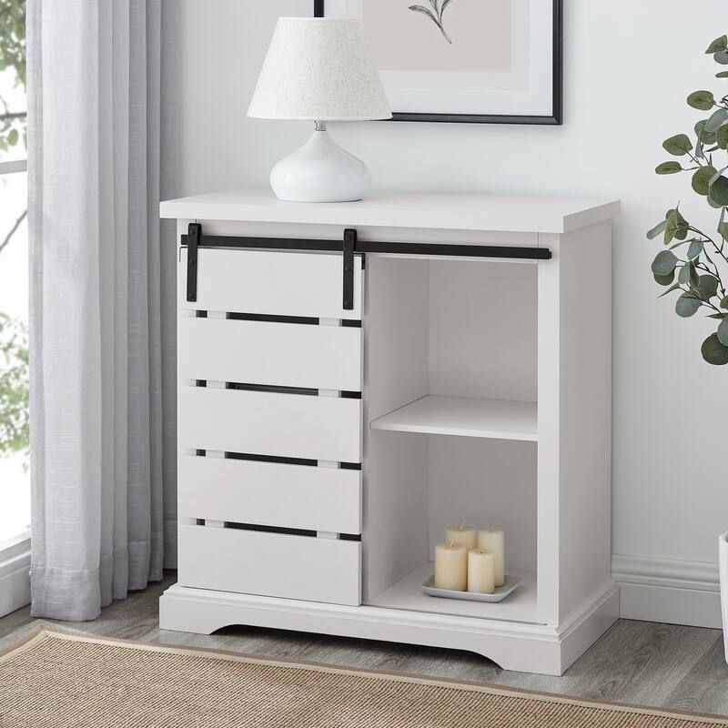 Middlebrook Kujawa 32-inch Sliding Slat Door Cabinet