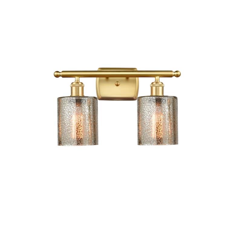 Innovations Lighting 516-2W-9-16 Cobbleskill Vanity Cobbleskill 2 - Mercury / Satin Gold