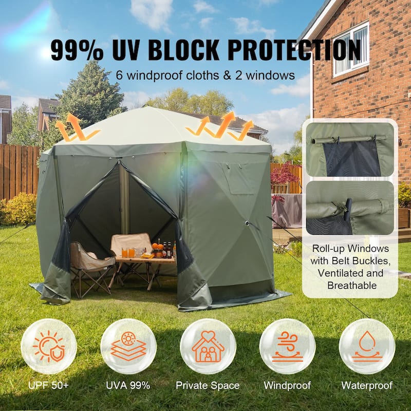 10x10 Pop Up Gazebo Tent with Mesh Sides & Wind Panels
