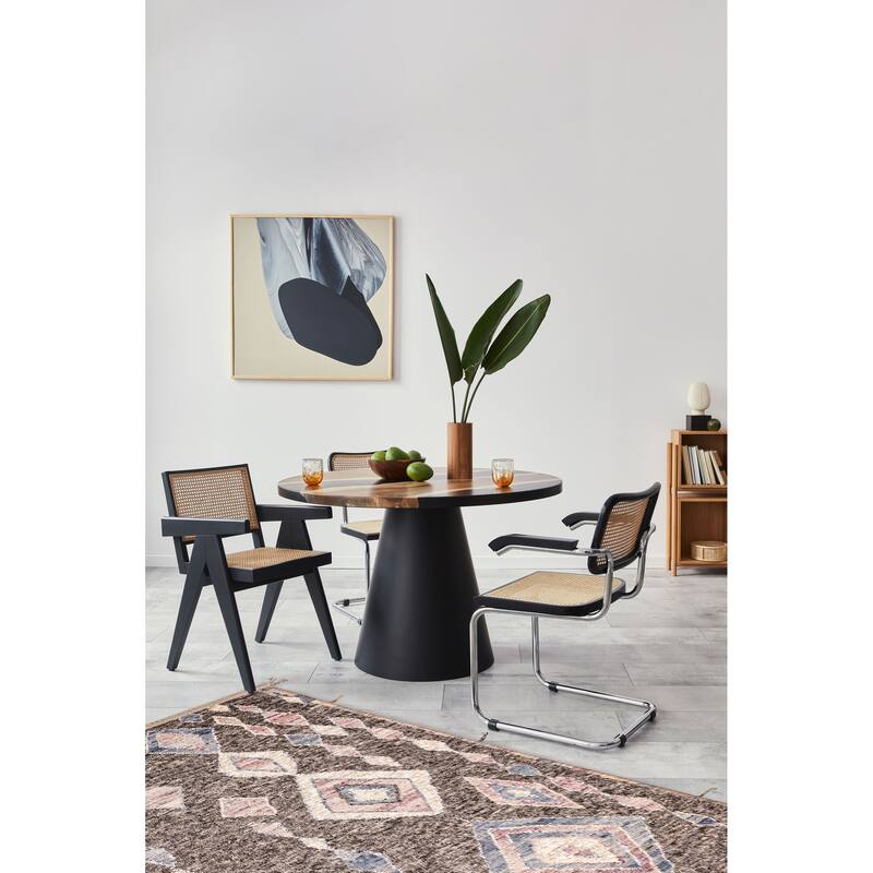 ECARPETGALLERY Hand-knotted Tangier Dark Brown Silk, Wool Rug - 8'0 x 10'2