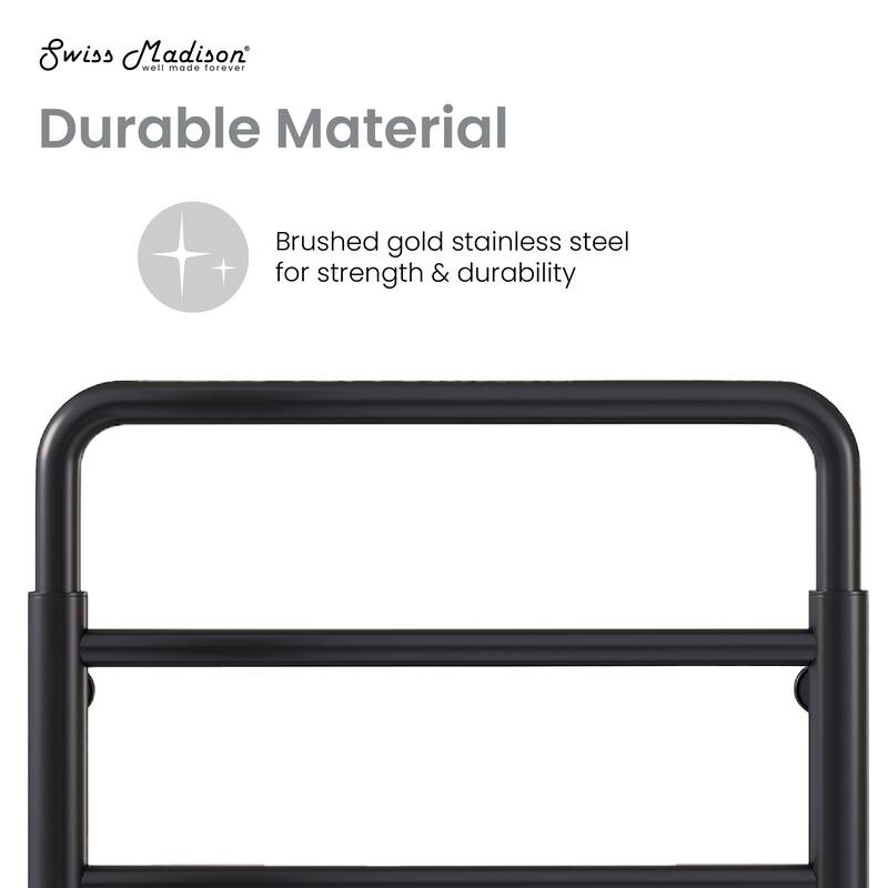 Ivy 8-Bar Electric Towel Warmer In Matte Black - 19.69" x 40.94" x 4.45"