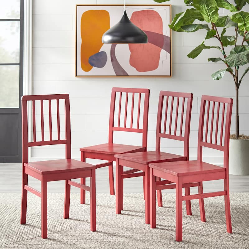 Simple Living Camden Solid Wood Dining Chair (Set of 4) - Red