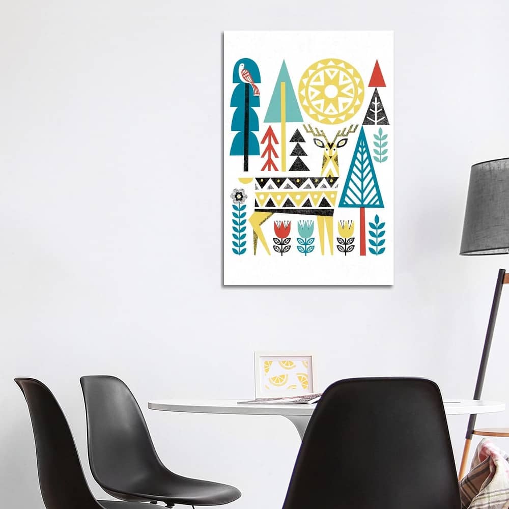 iCanvas "Folk Lodge (Deer II)" by Michael Mullan Canvas Print