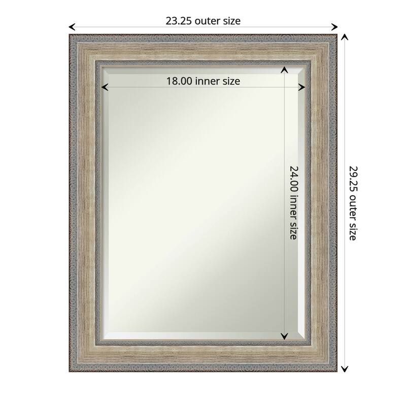 Fleur Silver Beveled Wood Framed Wall Mirror - Fleur Champagne Silver - Glass Size 18x24