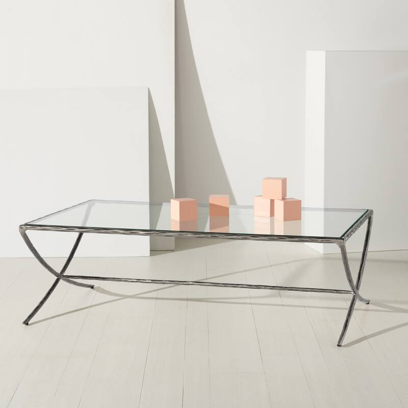 SAFAVIEH Couture Italia Rectangle Metal Coffee Table - 48 In. W x 28 In. D x 15 In. H - 48"W x 28"D x 15"H