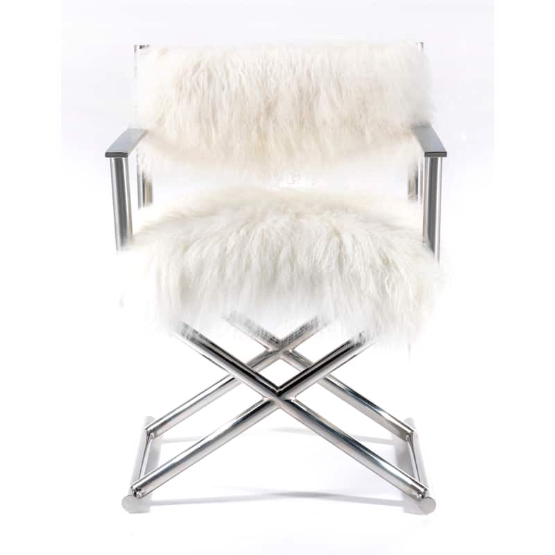 Pasargad Home Paris Love Director's Chair, Ivory - 18"W x 23.5"L x 31"H