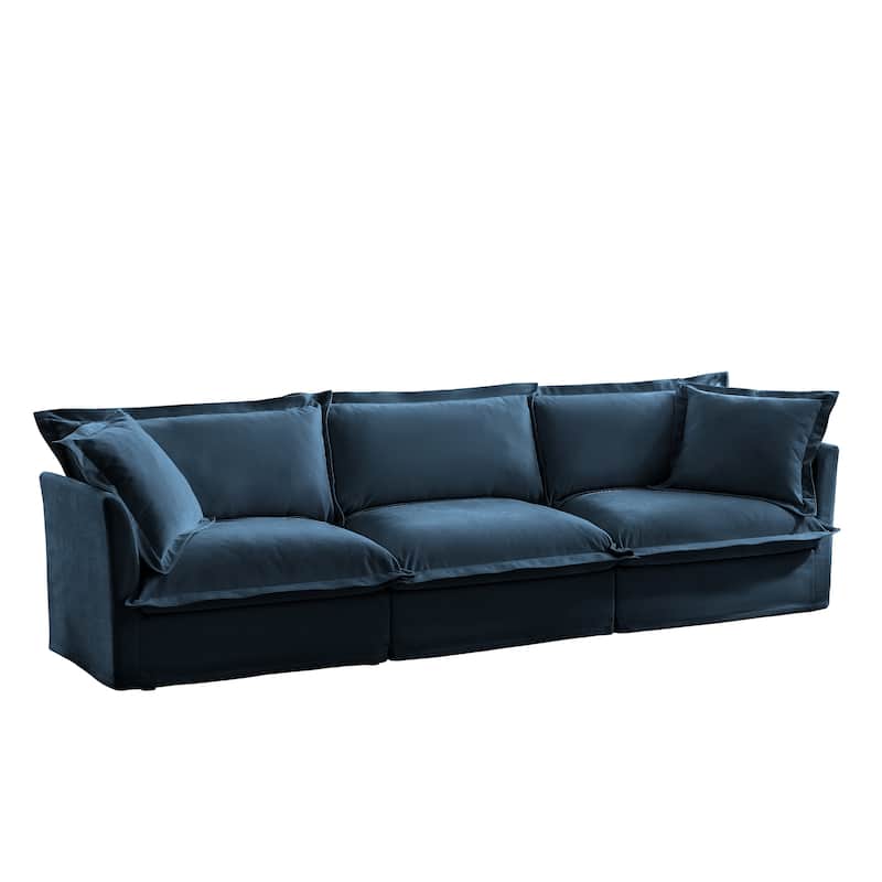 Modern Sectional Sofa Chenille Upholstered Modular Couch with Pillows