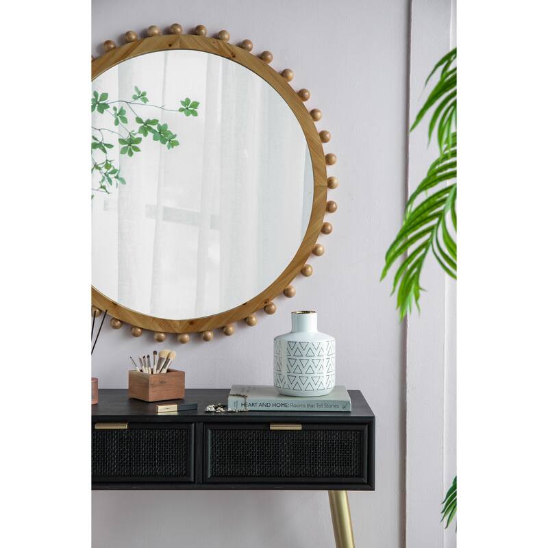 D5.9x7.9" Round Ceramic Vase with Geometric Pattern Gloss Finish Home Decor