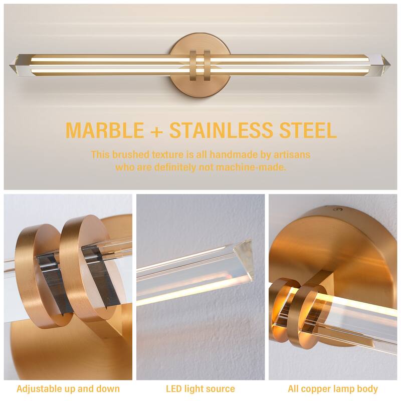 KAYLA 18/24-inch -Triangular Pyramid Crystal Vanity Light - Copper Single Pack