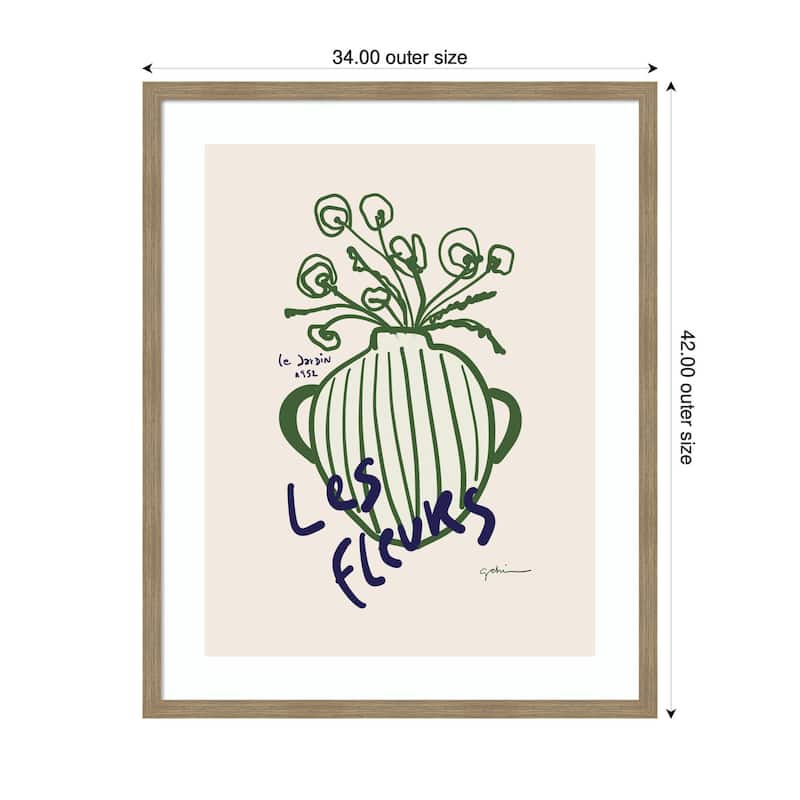 Kate and Laurel Le Jardin by Gabrielly Guedes Framed Wall Art Print