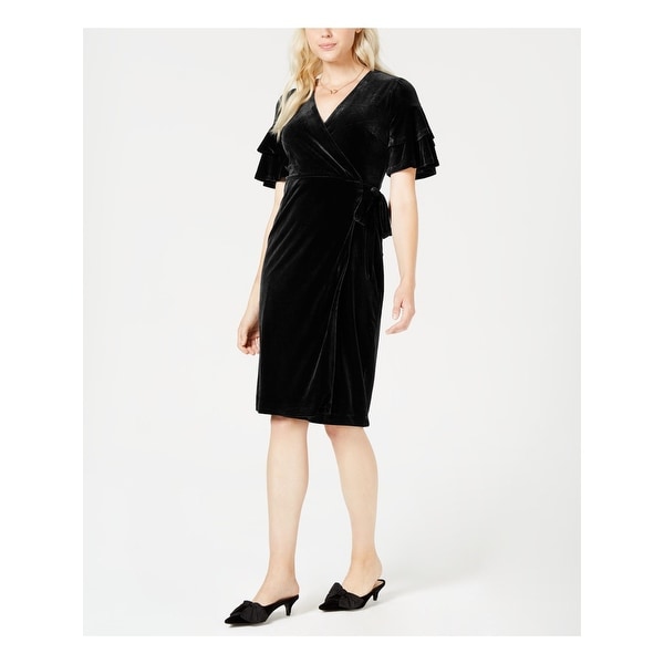 black short sleeve work dress