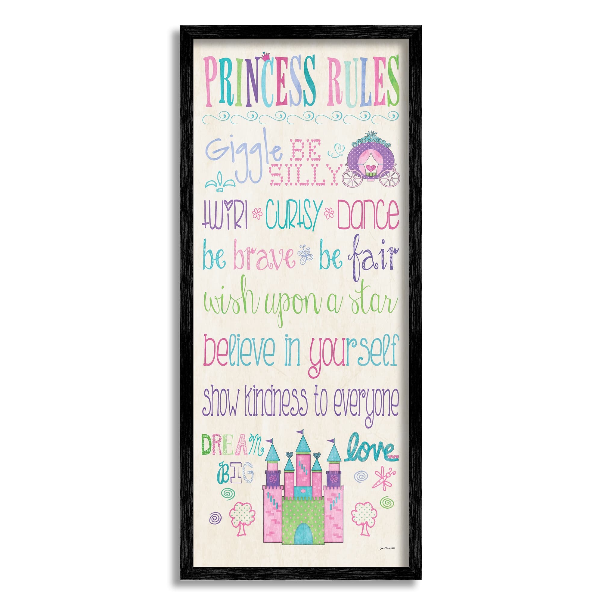 Princess Rules Castle Typography Framed Wall Art Bed Bath & Beyond