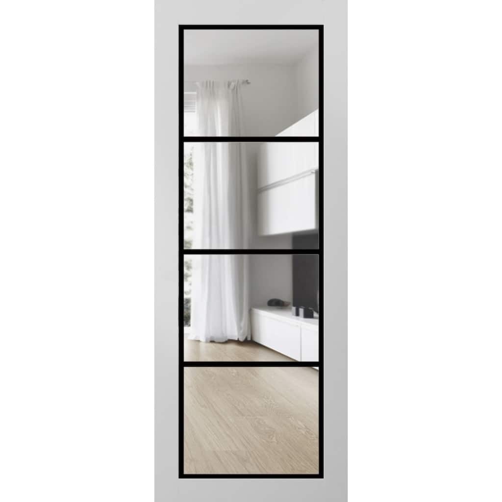Slab Barn Door Panel 18x80 Lucia 2466 White Silk Sturdy Finished