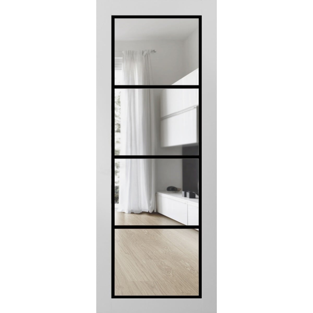 SartoDoors Lucia 2466 | Bedroom Door Barn Door | Solid Wood | 18x80, White Silk Bathroom Door Pantry Door Closet Door