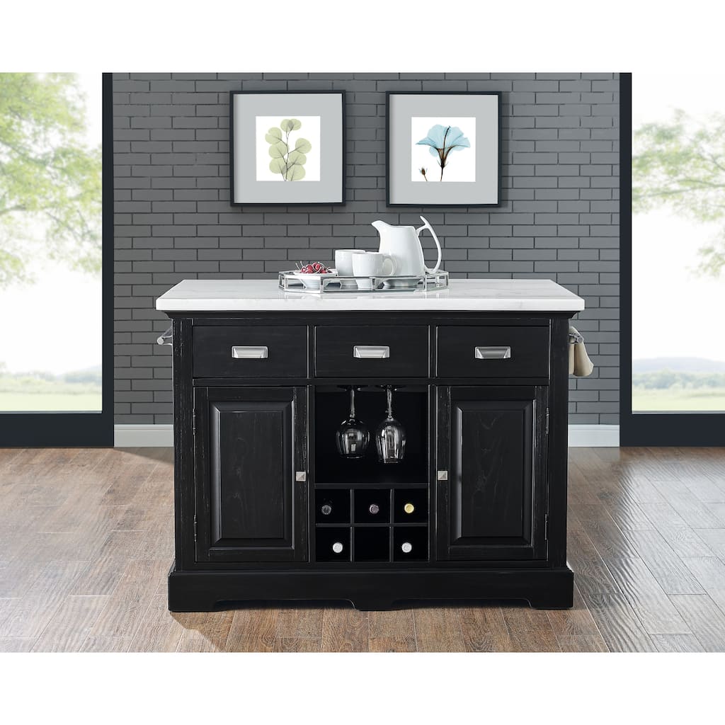 Aspen - Kitchen Island - Black