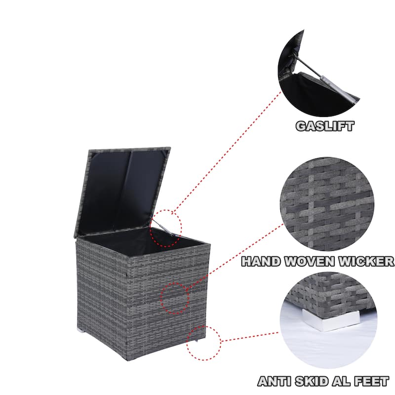 8 Piece Patio Sectional Sofa Set with One Storage Box Under Seat