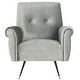 preview thumbnail 2 of 9, SAFAVIEH Mid-Century Modern Glam Mira Velvet Light Grey Club Chair - 32" W x 29" D x 37" H