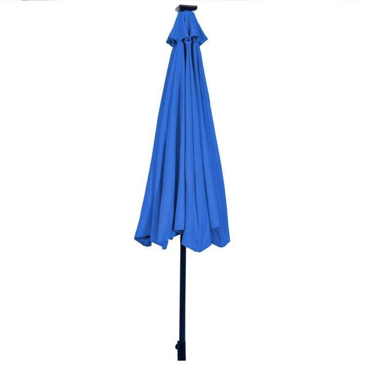 10' Solar LED Lighted Patio Market Umbrella Shade Tilt Adjustment Crank