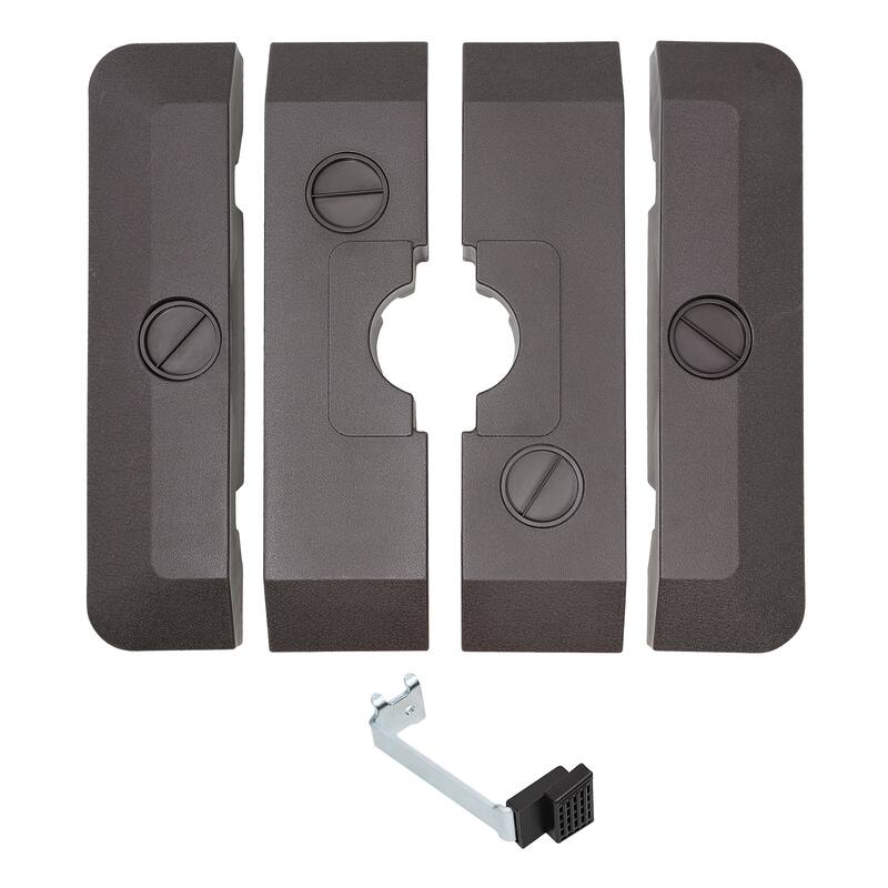 9 x11 FT LED Lighted Patio Cantilever Umbrella Double Top with Weighted Base